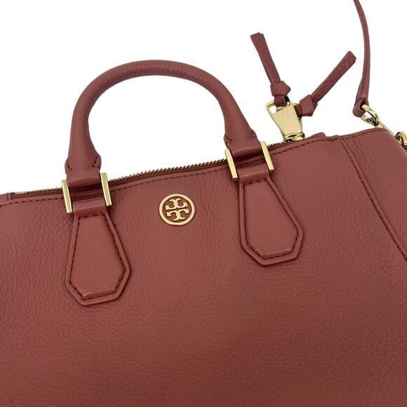 TORY BURCH Landon Mini Square Crossbody Tote Bag Pink Leather Adjustable Strap - Picture 5 of 13